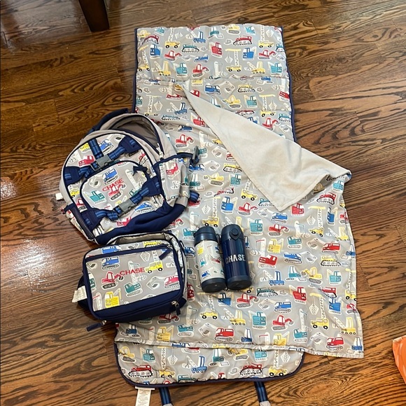 Pottery Barn Kids Construction Print Backpack Set